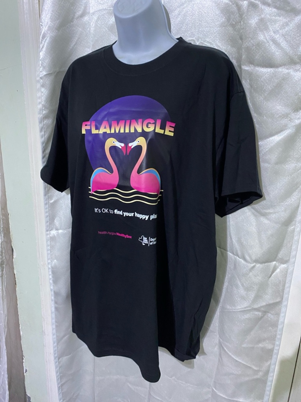 Flamingle Graphic Tee with Pink Flamingos
